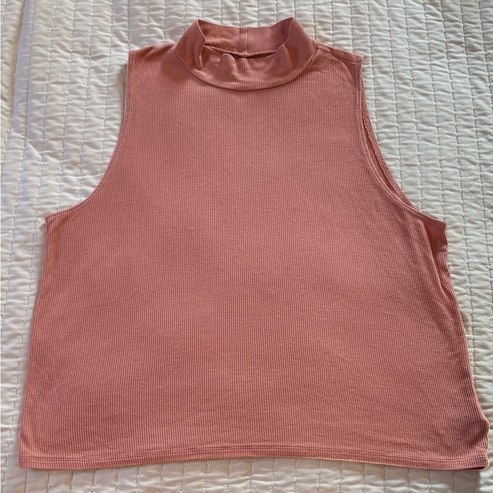 American Eagle Outfitters Mock Neck Tank Top - Coral - Picture 1 of 5